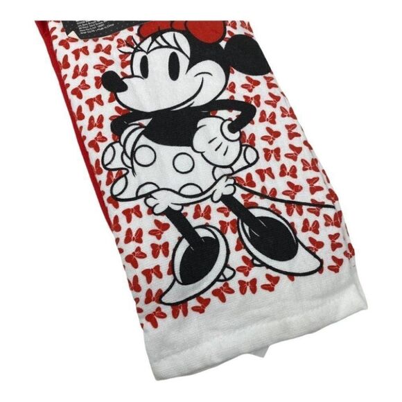 New Disney MINNIE MOUSE 3PC Kitchen Towel Oven Mitt‎ Pot Holder Set Bow Ears - Picture 3 of 5